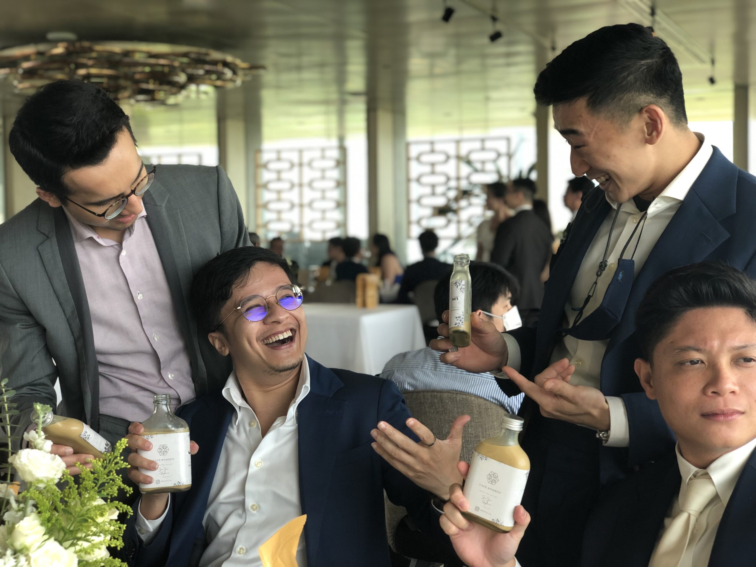 Four People Enjoying Coffee